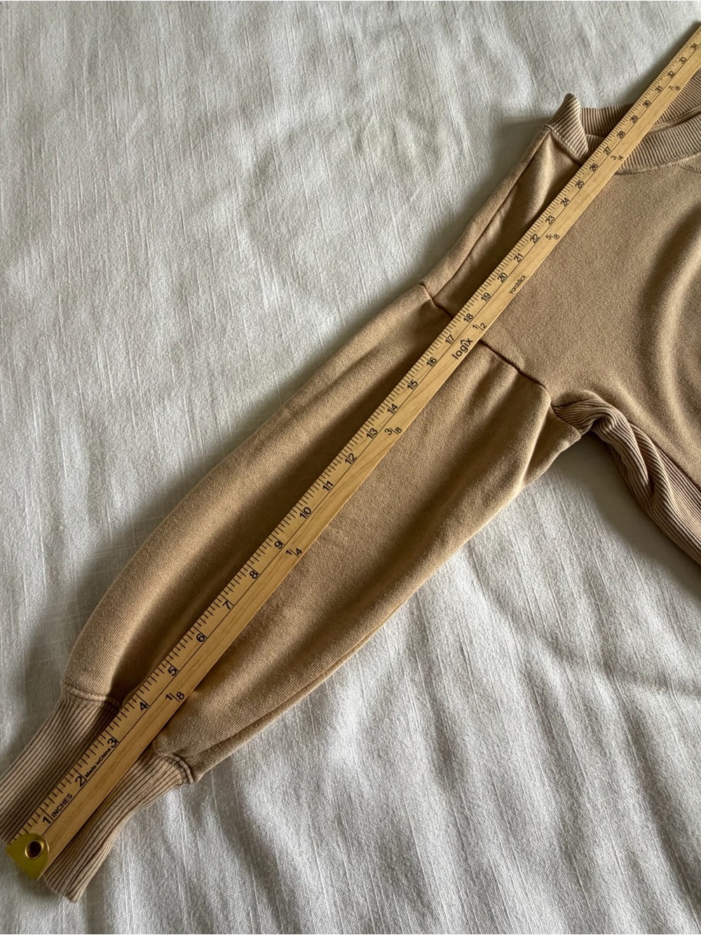 Aerie Sweatshirt Womens S Beige Terry Crew Neck Pullover Longline Casual Lounge - Picture 6 of 11